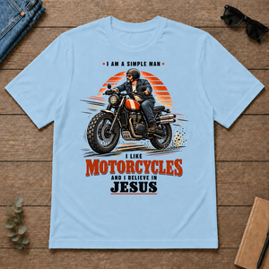 I Like Motorcycles And Believe In Jesus - light-blue - TS2D-LightBlue