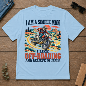 I Like Off-roading And Believe In Jesus - light-blue - TS2D-LightBlue