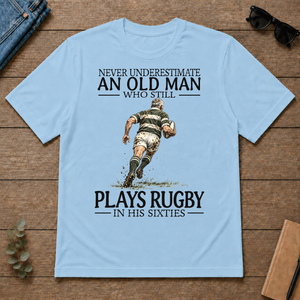 An Old Man Who Still Plays Rugby In His Sixties - light-blue - TS2D-LightBlue