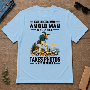 An Old Man Still Takes Photos In His 70s - light-blue - TS2D-LightBlue