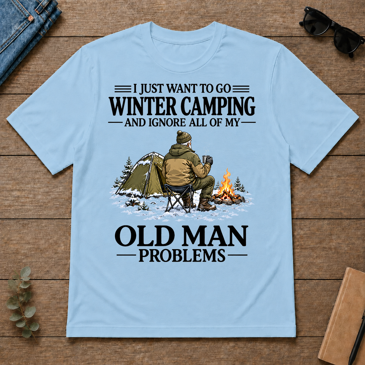 I Just Want To Winter Camping - light-blue - TS2D-LightBlue