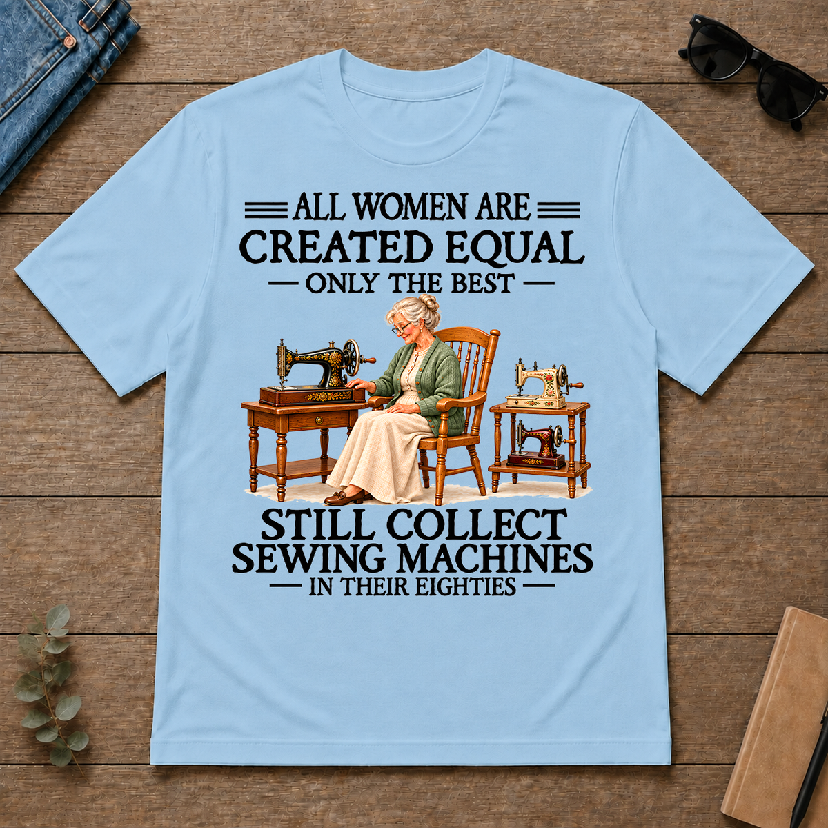 Still Collect Sewing Machines 80S - light-blue - TS2D-LightBlue