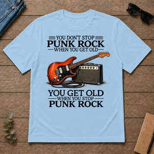 Don't Stop Playing Punk Rock Vintage Art - light-blue - TS2D-LightBlue