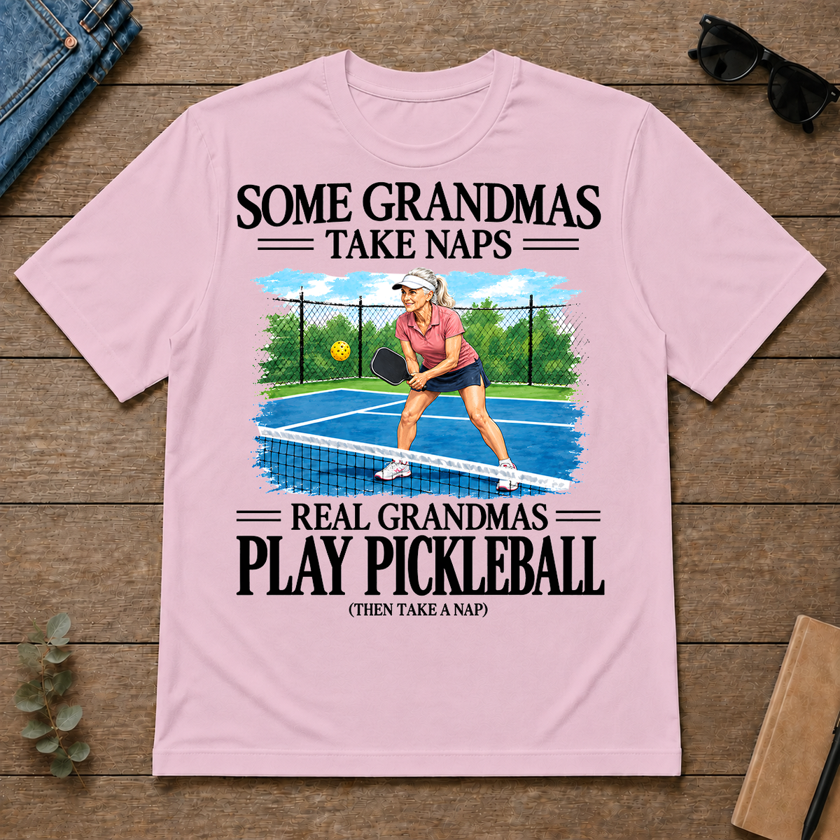 Real Grandmas Play Pickleball - light-pink - TS2D-LightPink
