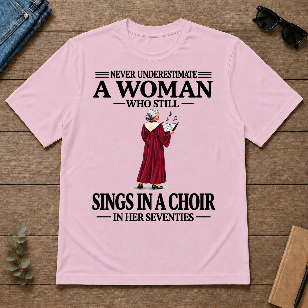 A Woman Still Sings In A Choir In Her Seventies - light-pink - TS2D-LightPink