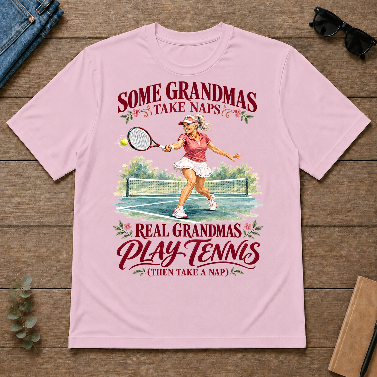 Real Grandmas Play Tennis - light-pink - TS2D-LightPink