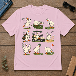 Funny Ducks Playing Golf - light-pink - TS2D-LightPink