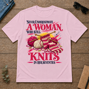 A Woman Still Knits In Her Seventies - light-pink - TS2D-LightPink