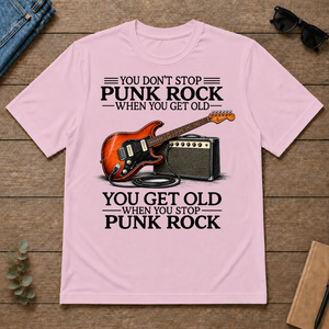 Don't Stop Playing Punk Rock Vintage Art - light-pink - TS2D-LightPink