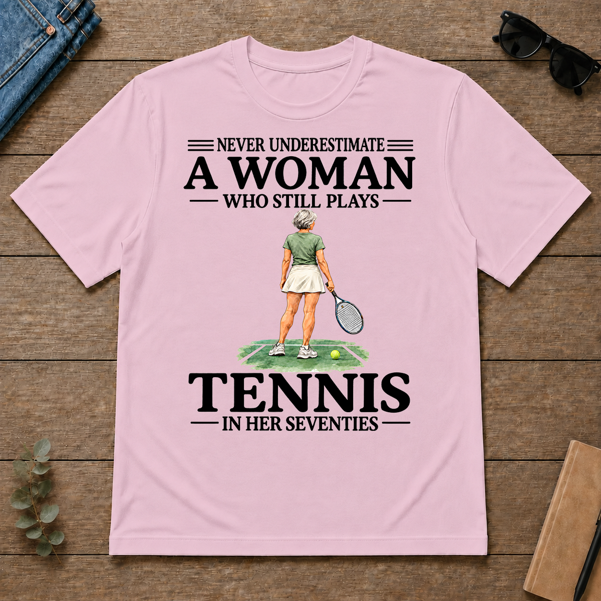 A Woman Still Plays Tennis In Her Seventies - light-pink - TS2D-LightPink