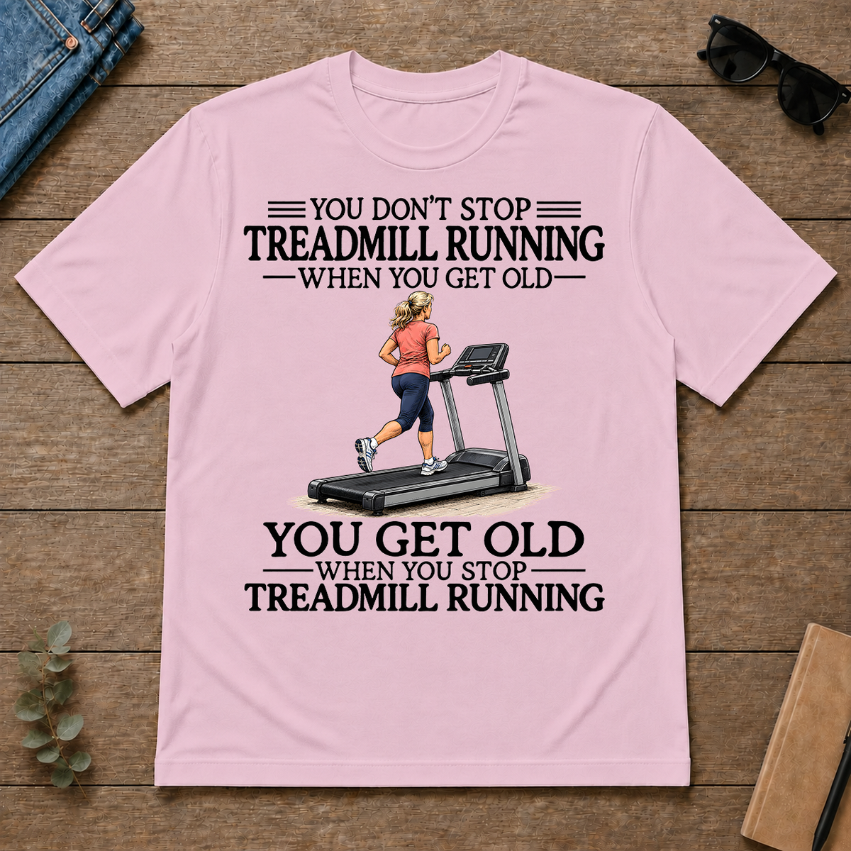 Don't Stop Treadmill Running Woman - light-pink - TS2D-LightPink