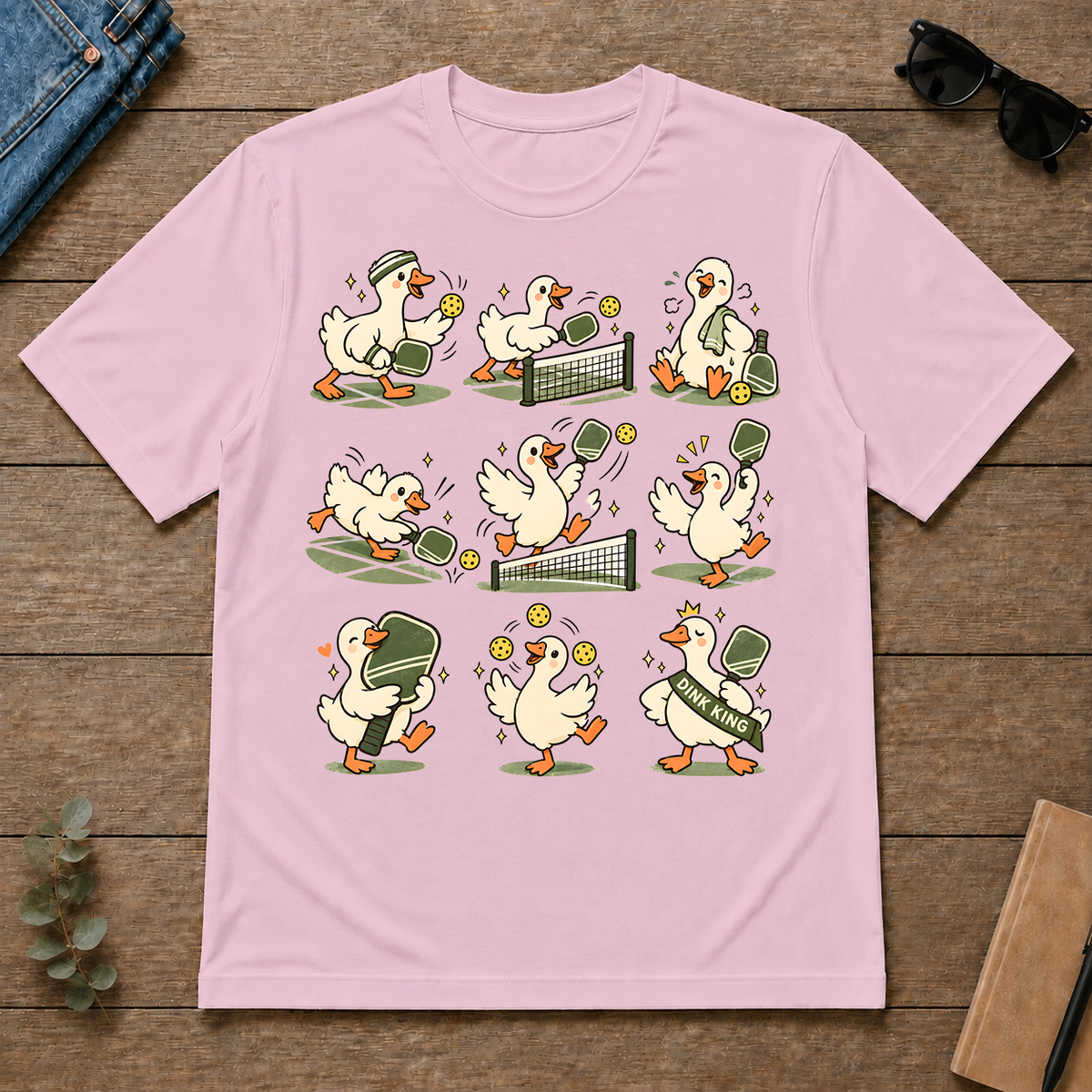 Pickleball Lover Cute Goose - light-pink - TS2D-LightPink