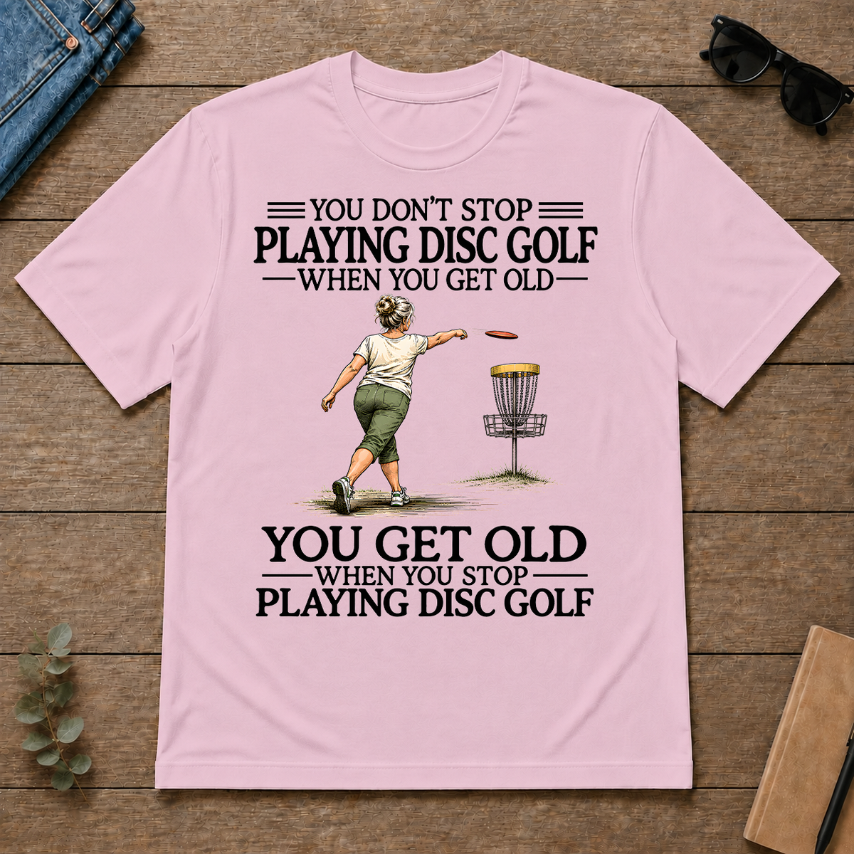 Don't Stop Playing Disc Golf - light-pink - TS2D-LightPink