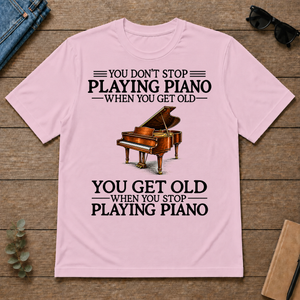 Don't Stop Playing Piano Vintage Art - light-pink - TS2D-LightPink