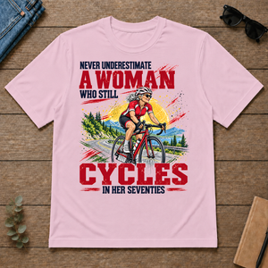 A Woman Still Cycles In Her 70s - light-pink - TS2D-LightPink