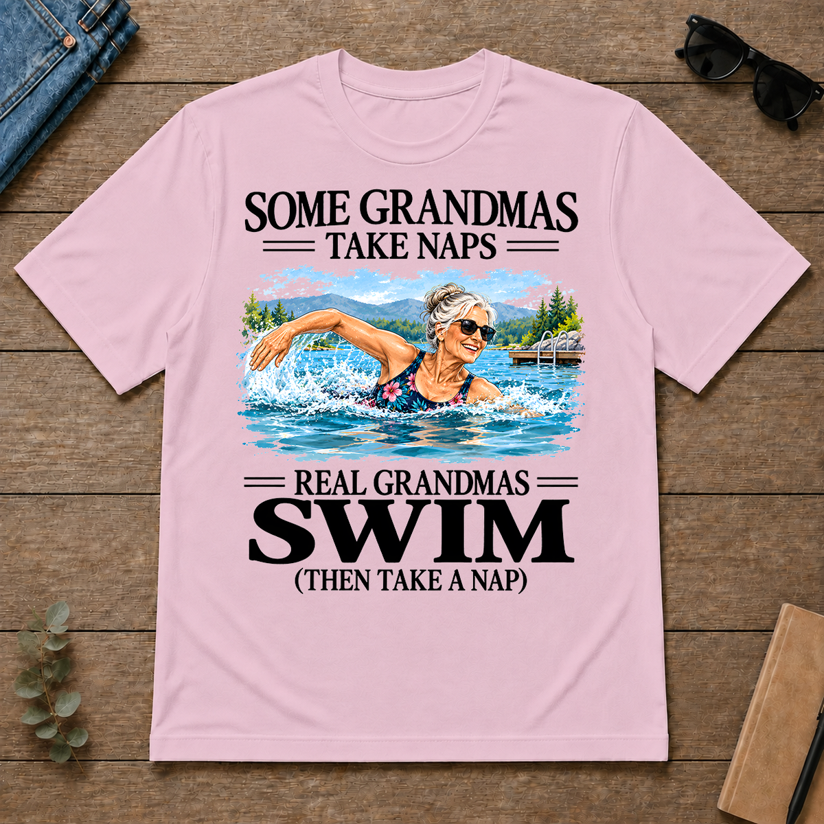 Real Grandmas Swim - light-pink - TS2D-LightPink