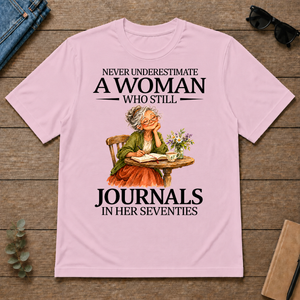 Funny A Woman Still Journals In Her Seventies - light-pink - TS2D-LightPink