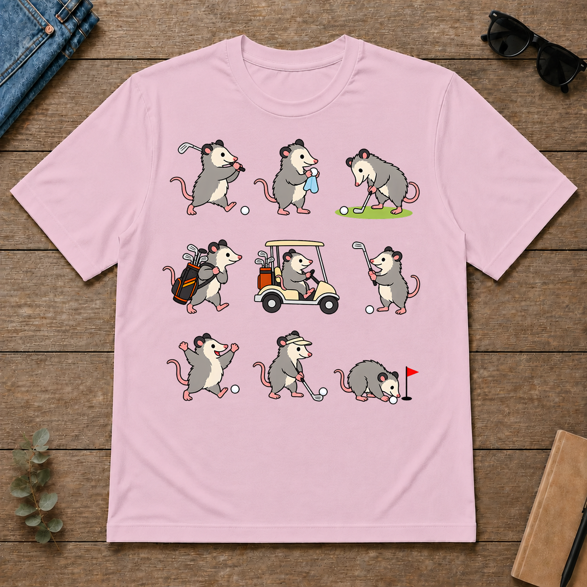 Funny Opossum Golf - light-pink - TS2D-LightPink