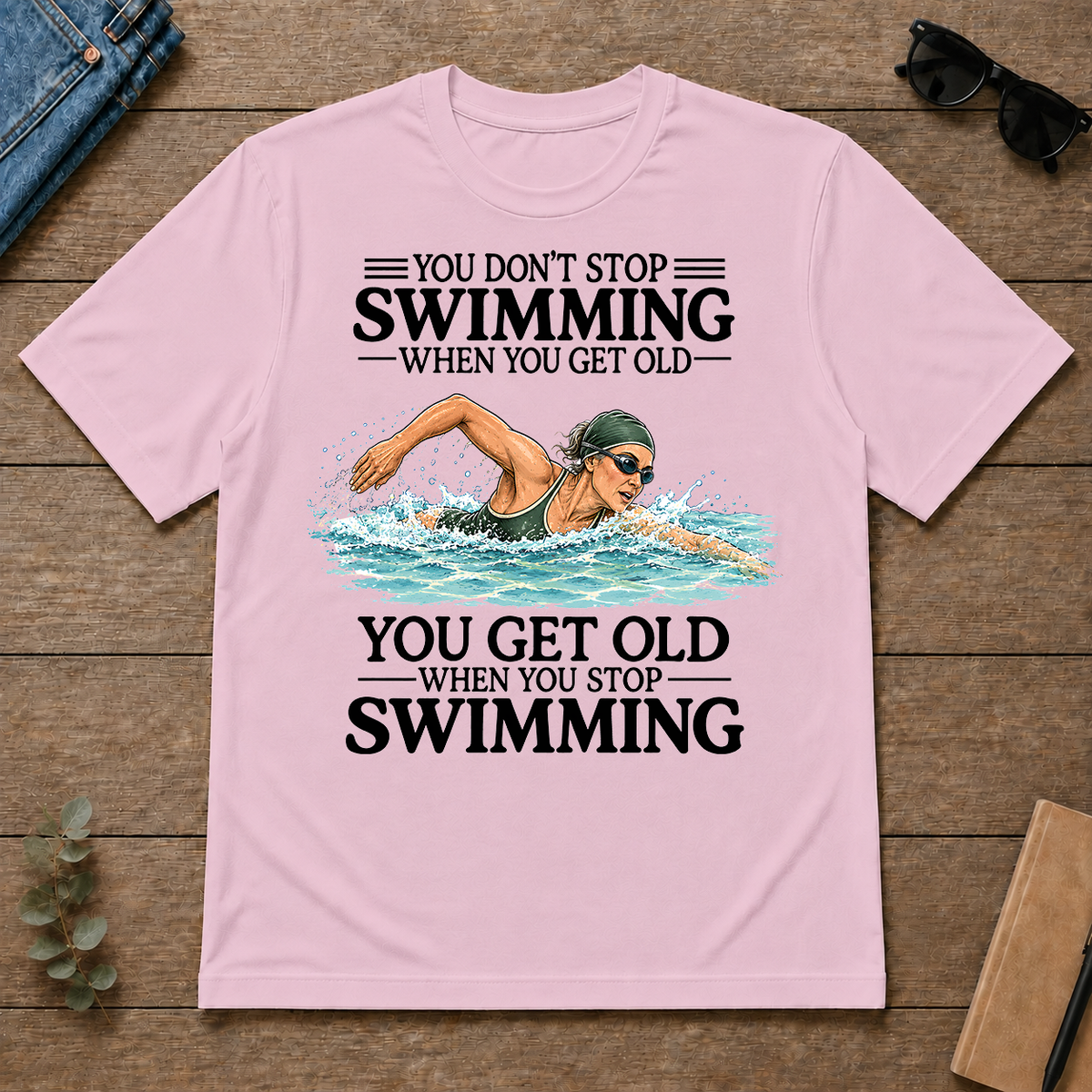 Don't Stop Swimming - light-pink - TS2D-LightPink