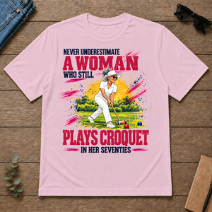 A Woman Still Plays Croquet In Her 70s - light-pink - TS2D-LightPink