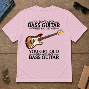 Don't Stop Playing Bass Guitar Vintage Art - light-pink - TS2D-LightPink