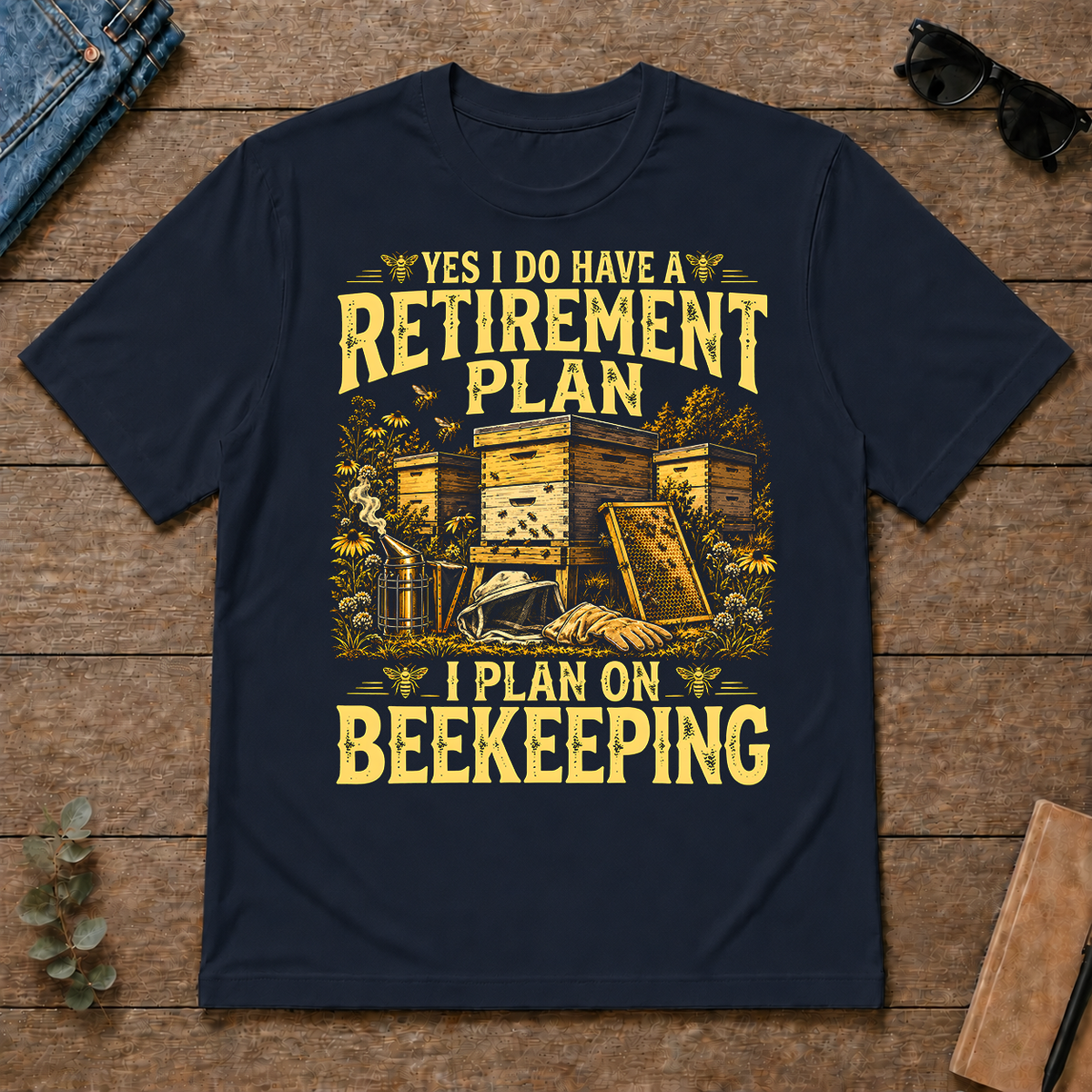 I Do Have A Retirement Plan I Plan On Beekeeping - navy - TS2D-Navy