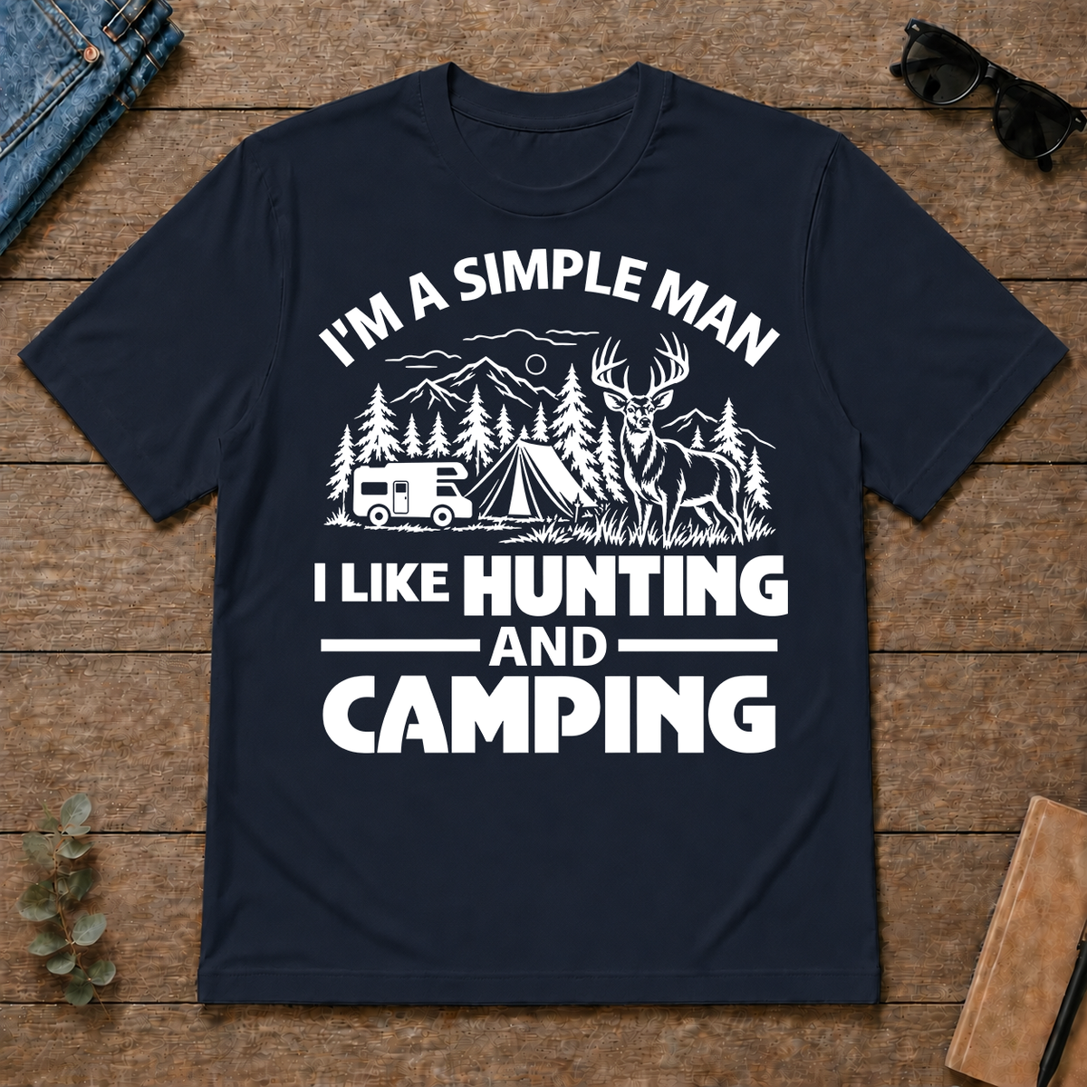 I Like Hunting And Camping - navy - TS2D-Navy