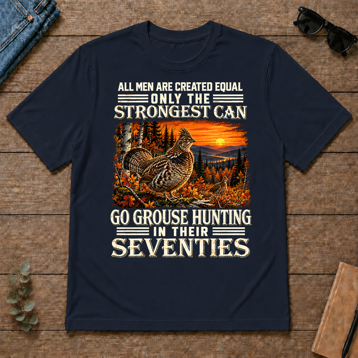 Grouse Hunting Strongest Man In Seventies - navy - TS2D-Navy