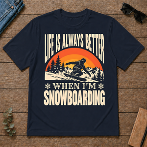 Vintage Life Is Always Better When I Am Snowboarding - navy - TS2D-Navy