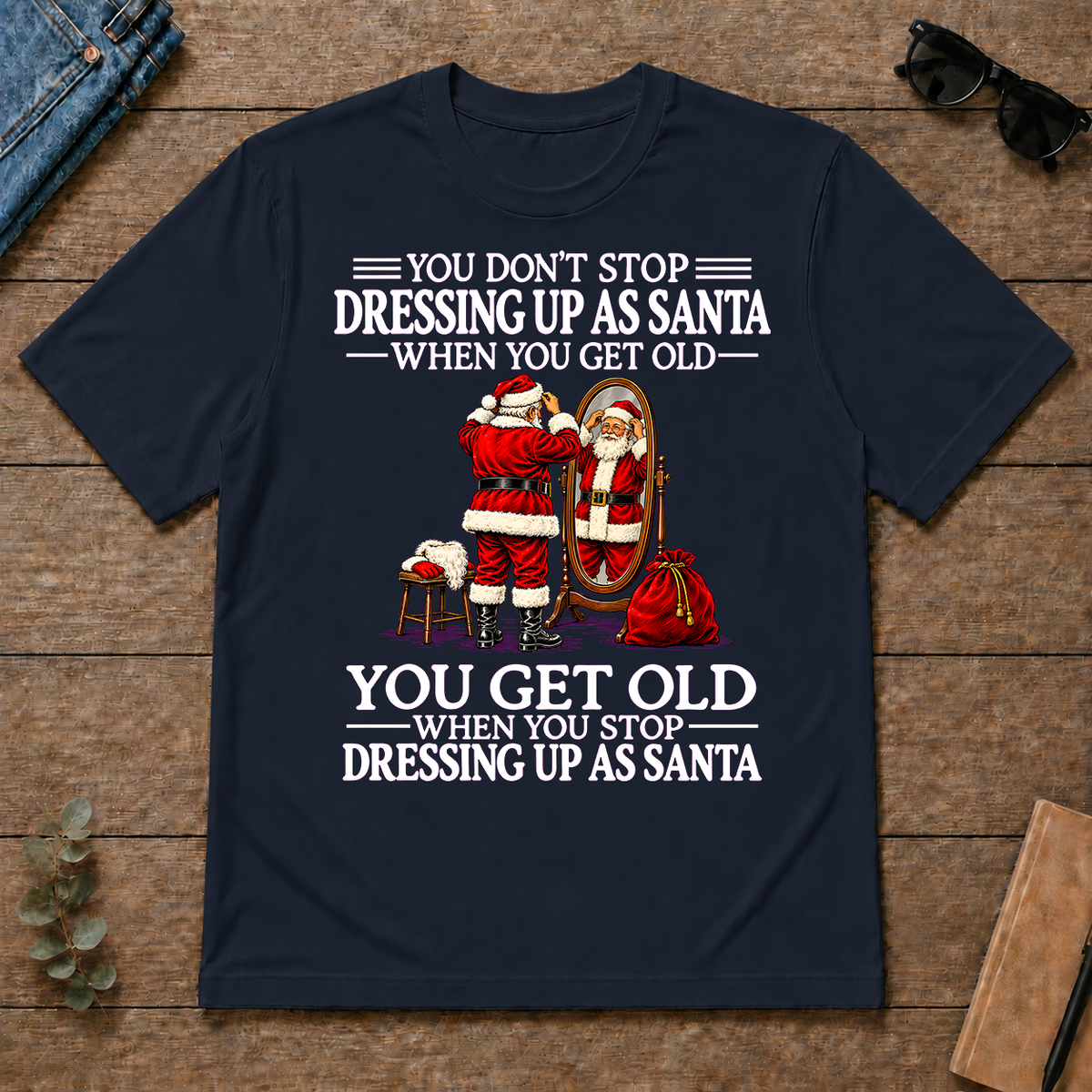 Old Man Don't Stop Dressing Up as Santa - navy - TS2D-Navy