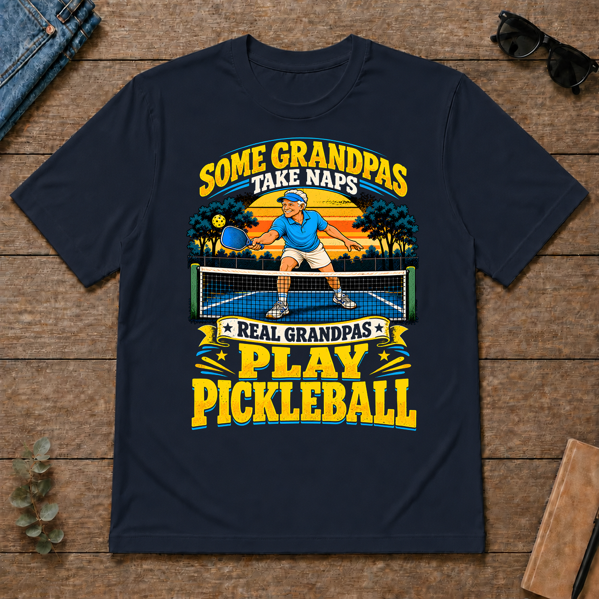 Real Grandpas Play Pickleball - navy - TS2D-Navy