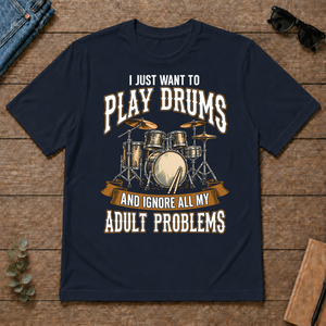 Vintage I Just Want To Play Drums - navy - TS2D-Navy
