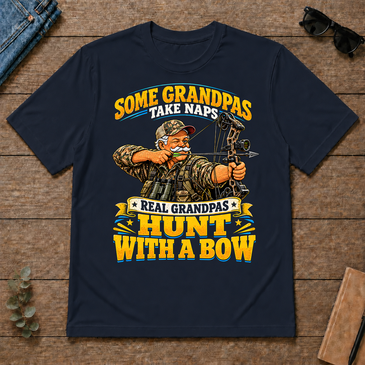 Real Grandpas Hunt With A Bow - navy - TS2D-Navy