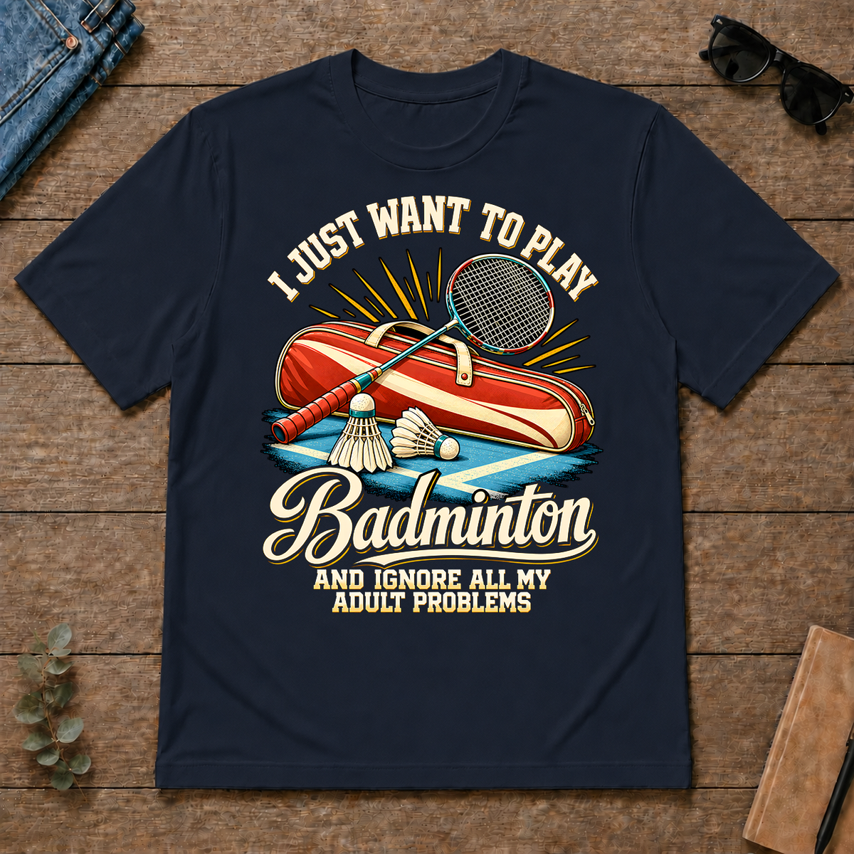I Just Want To Play Badminton & Ignore All Adult Problems - navy - TS2D-Navy
