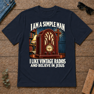 I Like Vintage Radios & Believe In Jesus - navy - TS2D-Navy