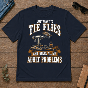 Vintage Black I Just Want To Tie Flies - navy - TS2D-Navy