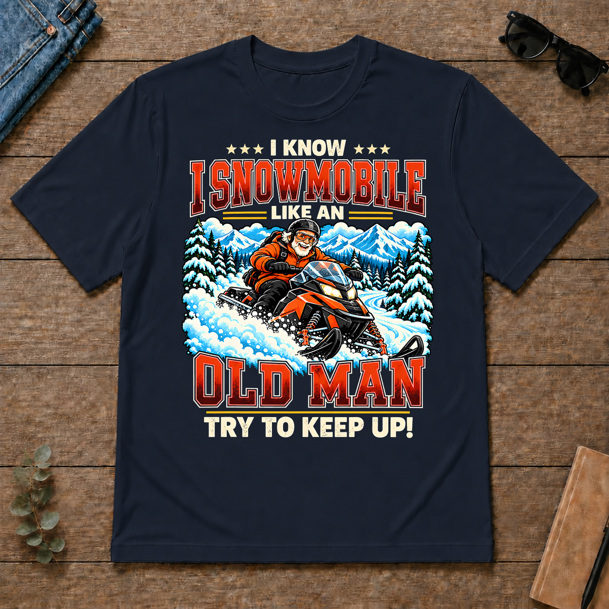 I Know I Snowmobile Like An Old Man - navy - TS2D-Navy
