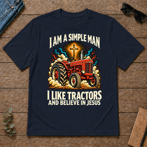 I Like Tractors & Believe In Jesus - navy - TS2D-Navy