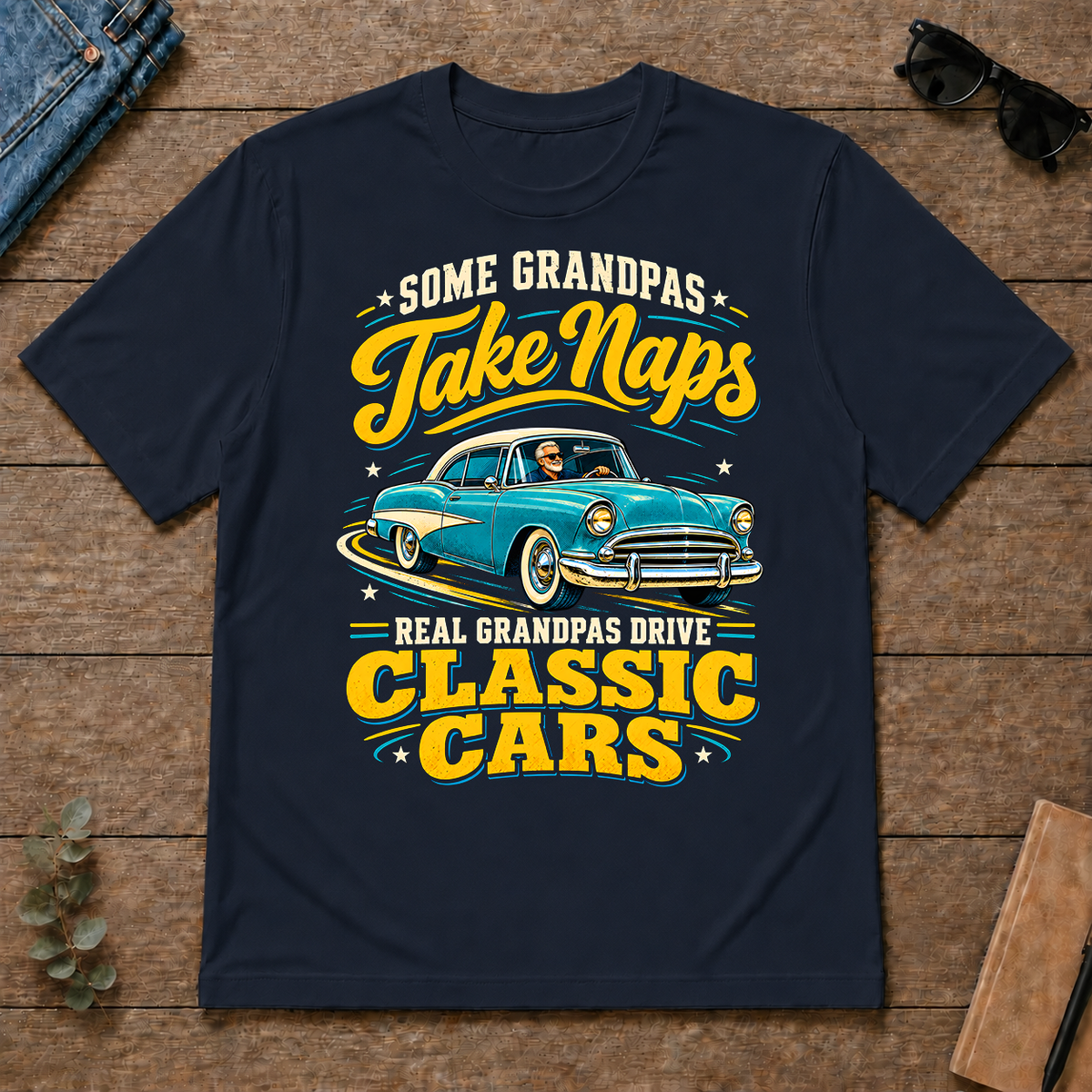 Grandpas Drive Classic Cars - navy - TS2D-Navy