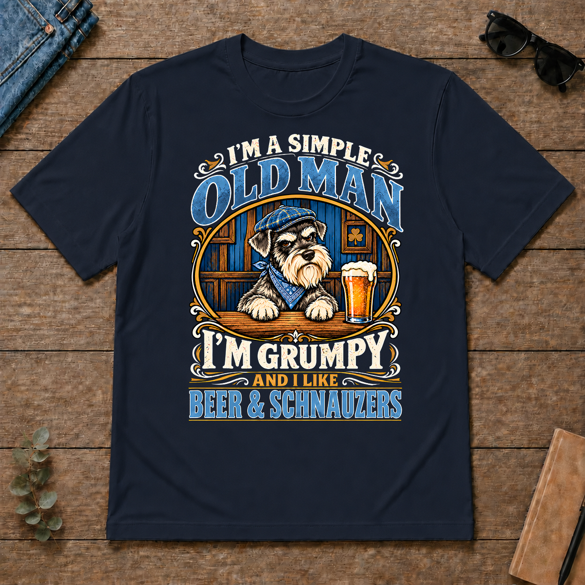 Funny I Like Beer & Schnauzers - navy - TS2D-Navy