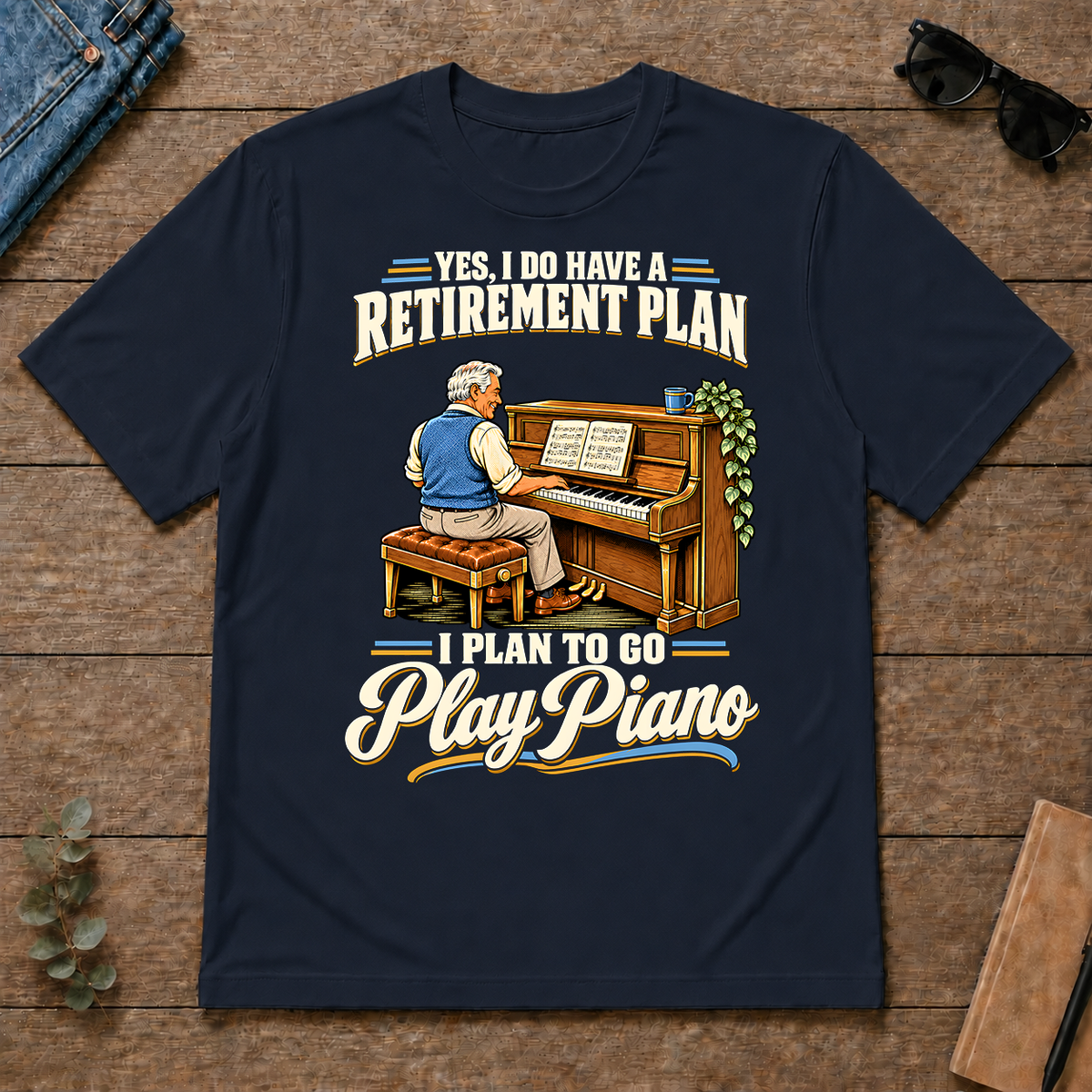 I Plan To Go Play Piano - navy - TS2D-Navy