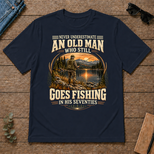 An Old Man Goes Fishing In 70s - navy - TS2D-Navy