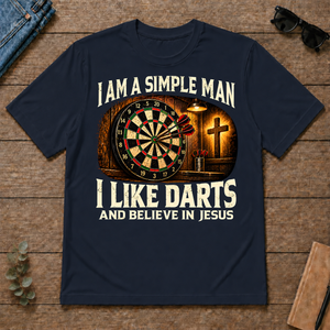 I Am Simple Man I Like Darts - navy - TS2D-Navy