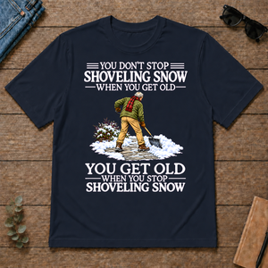 Old Man Don't Stop Shoveling Snow - navy - TS2D-Navy