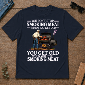 Old Man Don't Stop Smoking Meat - navy - TS2D-Navy