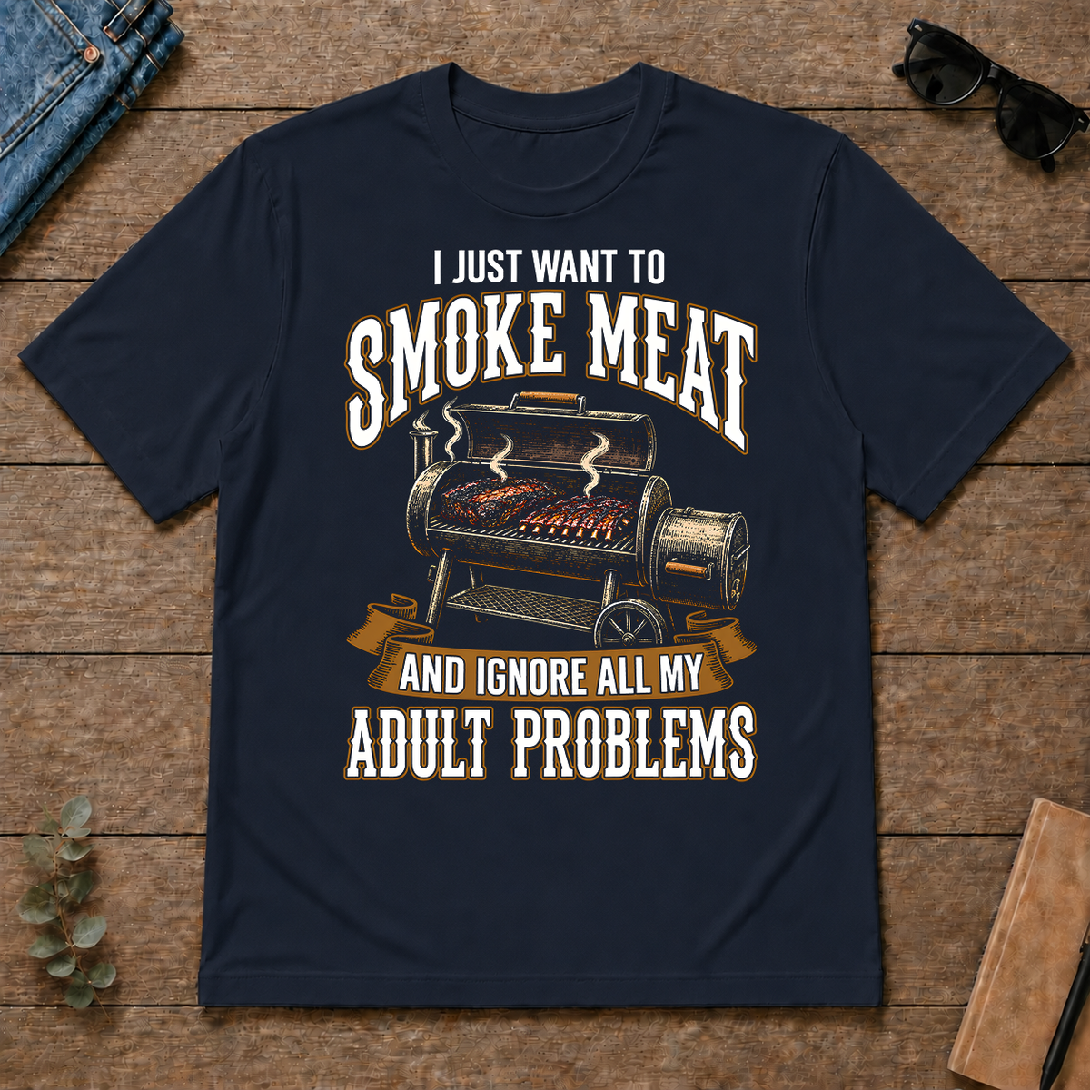 Vintage I Just Want To Smoke Meat - navy - TS2D-Navy