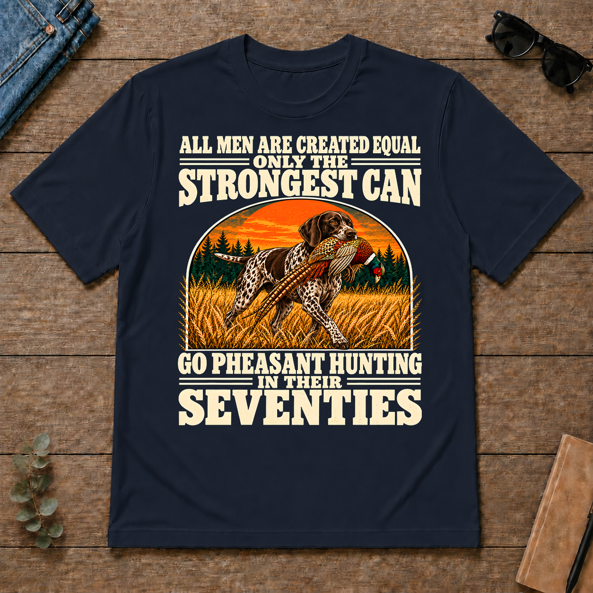 Pheasant Hunting Seventies Vintage - navy - TS2D-Navy