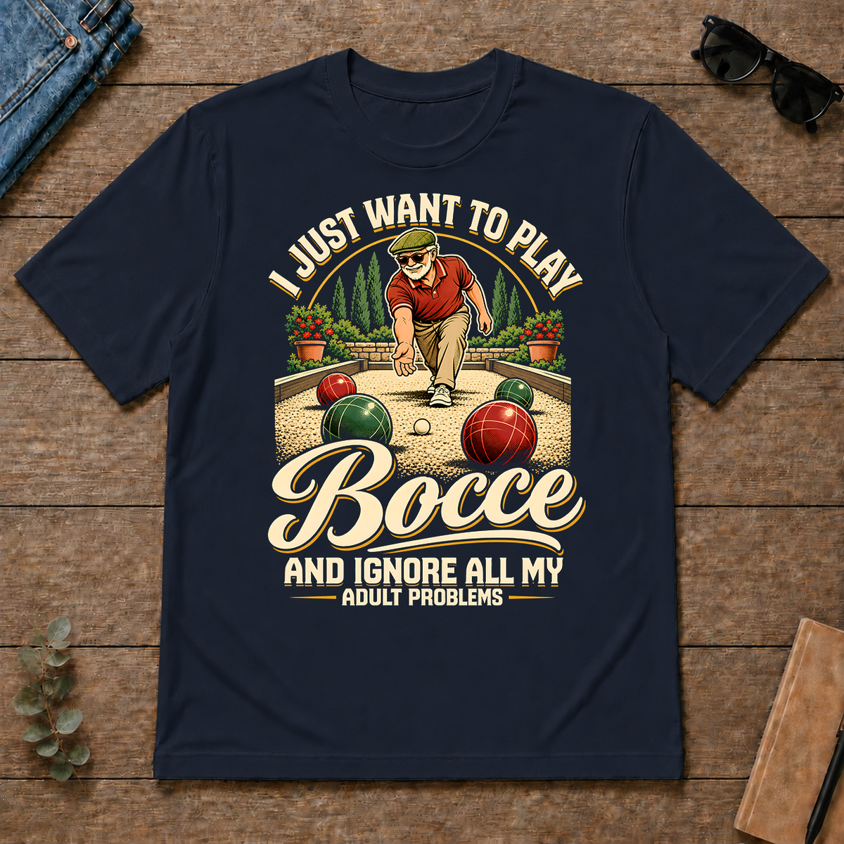 I Just Want To Play Bocce & Ignore All Adult Problems - navy - TS2D-Navy