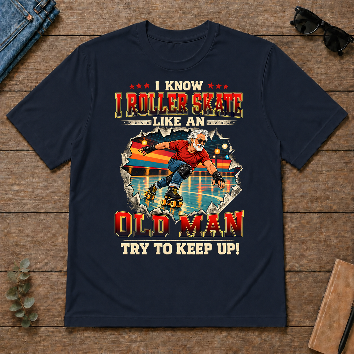 I Know I Roller Skate Like An Old Man - navy - TS2D-Navy