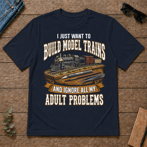 Vintage I Just Want To Build Model Trains - navy - TS2D-Navy